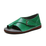Niulatu Women Casual Flat Sandals Ladies Pu Leather Open Toe Shoes Female Roman Beach Shoes Buckle Casual Zapatos Mujer Primavera Verano DJSE