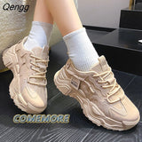 Niulatu Sneakers Women Fashion Comfortable Platform Vulcanize Shoes Autumn Lace Up Flats Casual Ladies Footwear Summer Basket DJSE