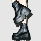 Niulatu Design 2025 Big sizes 43 Platform High Heels Cosplay Fashionable Autumn Winter Wedges Shoes Ankle Boots Women 1103 DJSE