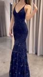 Niulatu Trumpet/Mermaid V-neck Sleeveless Evening Dress HZ1007