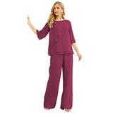 Niulatu Chiffon Mother of The Bride Dress Plus Size Pant Suits Ruffle HZ1007