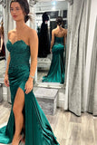 Sweetheart Green Lace and Satin Mermaid Prom HZ0308