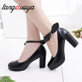 Niulatu lolita shoes bow female shoe heels women's shoes heel thick crust Pink female student shoes tide med heels japanese DJSE