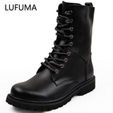 Niulatu Tactical Ankle Boots Men Outdoor Leather Winter Fur Warm Man Boots Us Army Hunting Boots For Men Shoes Casual Black Bot DJSE