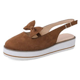 Niulatu Women Bowtie Platform Flat Loafer Summer Shoes Ladies Slip On Cover Heel Shoes Female Sewing Woman Fashion Footwear Plus Size DJSE