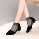 Niulatu Women's Boots Women's High-heeled Sandals Women's Chunky Heel Short Boots Women's Shoes Summer New Black Shoes Women's Shoes DJSE