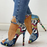 Niulatu Women Pumps Summer Stiletto Heels Buckle Gladiator Sandals Office Professional Sandals Party Wedding High Heels Shoes DJSE