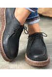 Niulatu Vegan Leather Lace Up Flat Shoes DJSE