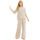 Niulatu Chiffon Mother of The Bride Dress Plus Size Pant Suits Ruffle HZ1007