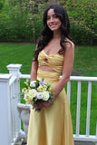 Knot Front Aqua Satin Fitted Long Party HZ0308