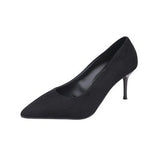 Niulatu Single Shoes Women's 2025 Spring and Autumn New Pointed Toe Shallow Mouth Fashion Professional Black High Heels DJSE
