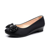 Niulatu Women Ballet Shoes Women Wedges Shoes for Office Work Oversize Boat Shoes Cloth Sweet Loafers Women's Pregnant Wedges Shoes DJSE