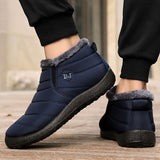 Niulatu Men Boots 2025 Waterproof Winter Shoes for Men Slip On Ankle Boots Keep Warm Solid Color Snow Winter Boots Botas Hombre Zapatos DJSE