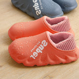 Niulatu Waterproof Non-Slip Home Slippers Men Cotton Shoe EVA Slippers Winter Warm Indoor Ladies Soft Couples Platform Shoes Zapatos DJSE