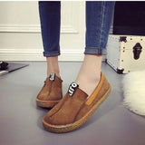 Niulatu stitching shoe covers, faux leather loafers, flat-bottomed casual spring round-toed single shoes, tendon bottom DJSE