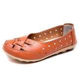 Niulatu Women Flats Genuine Leather Women Shoes With Low Heels Loafers Slip On Flat Shoes Soft Women's Flat Shoes Walking Driving Shoe DJSE