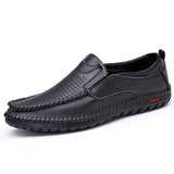 Niulatu Leather Men Shoes Summer Slip On Loafers Men Casual Leather Shoes Blue Flats Hot Sale Driving Shoes Moccasins DJSE