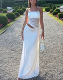 Niulatu White Tight Evening Dress Aesthetic Outfit Dress HZ1007