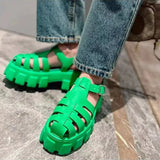 Niulatu New brand Fashion Shoes Women Thick Heel Platform PU Leather Sandals For Woman 2025 Outdoor Ins Casual Footwear heels DJSE