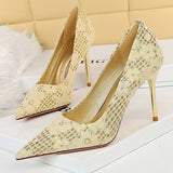 Niulatu Shoes Fashion Women Pumps Sequin Cloth Pumps Women Shoes Stiletto High Heels Wedding Shoes Women Heels Plus Size 42 43 DJSE
