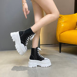 Niulatu Women's 2025 New Summer Thin Zebra Pattern High-Top Women's Raise the Bottom Platform Dad Canvas Shoes DJSE