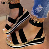 Niulatu Sandals Women Wedges Platform Candy Color Ladies Hemp Shoes Ladies Summer Casual Slip on Strap Cross Cool Girls New DJSE