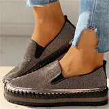 Niulatu Women Flats Crystal Ladies Glitter Bling Loafers Flat Platform Fashion Woman Casual Moccasins Female Shoes 2025 DJSE