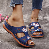 Niulatu Sandals Women Open Toe Women's Shoes Retro Floral Ladies Shoes Comfy Female Slippers Comfortable Zapatos De Mujer DJSE