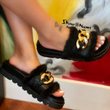 Niulatu Autumn Winter New Women Flat Platform Short Plush Flip Flops Slippers Shoes Woman Lady Sexy Furry Sandals Slippers Shoes DJSE