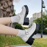 Niulatu Shoes 2025 Platform Shoes White Black Mary Jane Shoes High Heel Women JK Uniform Leather Shoes college girls Shoes DJSE