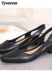 Niulatu Pointed Toe Chunky Low Heels Flip Flops Slingback Pumps Casual Beach Shoes for Women Women's Summer Footwear 40 DJSE