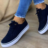 Niulatu Women Flats Women's Casual Lace Up Shoes Female Platform Suede Footwear Ladies Comforts Breathable Vulcanized Zapatos Mujer DJSE