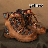 Niulatu New Women's Shoes Fashion Women Boots Ankle Boots Female Boots Ladies Shoes Lace-up Plus Size 43 Botas Mujer Women DJSE