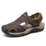 Niulatu New Summer Men's Shoes Outdoor Casual Shoes Sandals Genuine Leather Non-slip Sneakers Men Beach Sandals Big Size DJSE