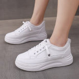 Niulatu Ladies Vulcanized Shoes Plus Fleece Thickened White Thick Sole Sneakers Furry Women's Shoes Short Boots Plush DJSE