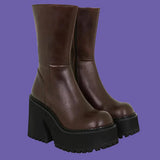 Niulatu Boots Shoes For Women Goth Gothic Fashion Mid Calf Ankle Women's Boots Female 2025 Winter Brand INS Free Shipping DJSE