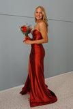Sweetheart Bustier Red Ruched Fitted Prom HZ0308