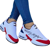Niulatu Women Fashion Vulcanized Sneakers Platform Solid Color Flats Ladies Shoes Casual Breathable Wedges Ladies Walking Sneakers DJSE