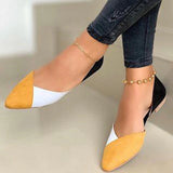 Niulatu Women's Ballet Flats Loafers Autumn Flat Shoes for Women Pointed Toe PU Slip on Shallow Casual Mixed Color Ladies Shoe DJSE