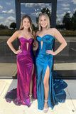 Keyhole Purple Metallic Ruched Long Formal HZ0308