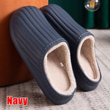 Niulatu Waterproof Non-Slip Home Slippers Men Cotton Shoe EVA Slippers Winter Warm Indoor Ladies Soft Couples Platform Shoes Zapatos DJSE