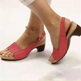 Niulatu Women Sandals Square Toe Comfortable Platform Shoes Woman Mid Heel Beach Party Sandals Plus Size Zapatos Mujer DJSE