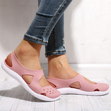 Niulatu Women Sandals Soft Flat Jelly Shoes Slip On Female Casual Girl Sandals Hollow Out Mesh Flats Beach Shoes New 531 DJSE