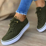 Niulatu Women Flats Women's Casual Lace Up Shoes Female Platform Suede Footwear Ladies Comforts Breathable Vulcanized Zapatos Mujer DJSE