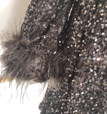 Niulatu A line Scoop Black Travel Vacation Dresses Short Sequin Birthday Dress SD320