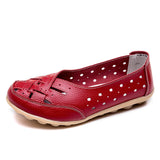 Niulatu Women Flats Genuine Leather Women Shoes With Low Heels Loafers Slip On Flat Shoes Soft Women's Flat Shoes Walking Driving Shoe DJSE