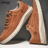Niulatu Skin Leather Mens Casual Shoes Slip Resistent Rubber Luxury Man Leisure Leather Shoes For Male Canvas shoe DJSE