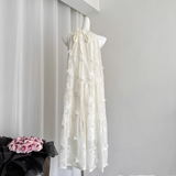 Niulatu A line Halter Ivory Lace Dress Holiday Dresses SD318