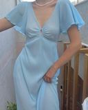 Niulatu Blue Long Prom Dress Blue Evening Dress HZ1007