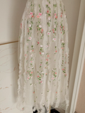 Niulatu A line V Neckline Lace Tulle Floral Dinner Party Dresses Birthday Outfits SD390